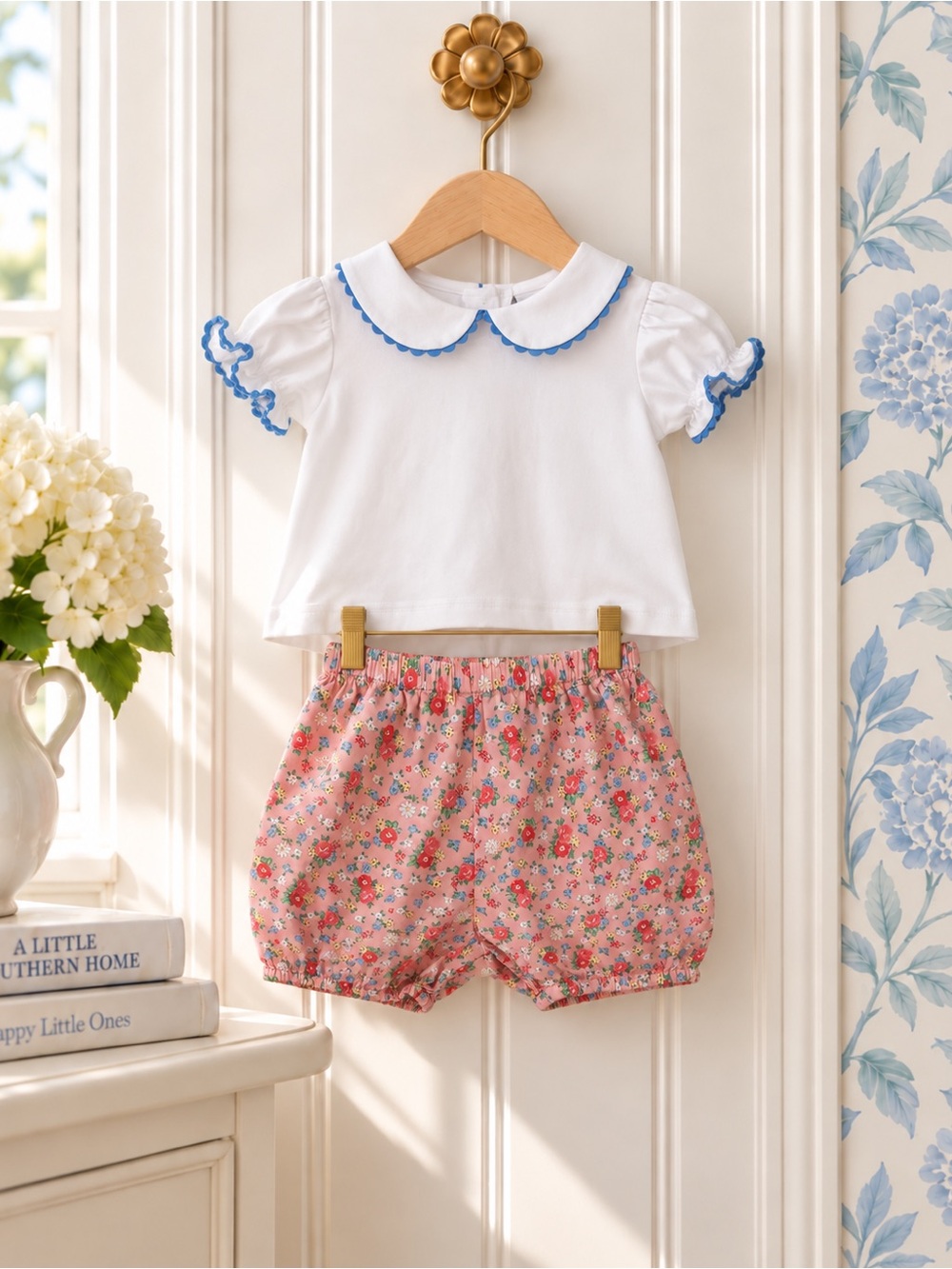 Rachel Riley Pink Floral Bubble Shorts 2T